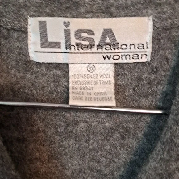 Lisa International Wool cat and mouse vest 3X gray - Picture 4 of 5